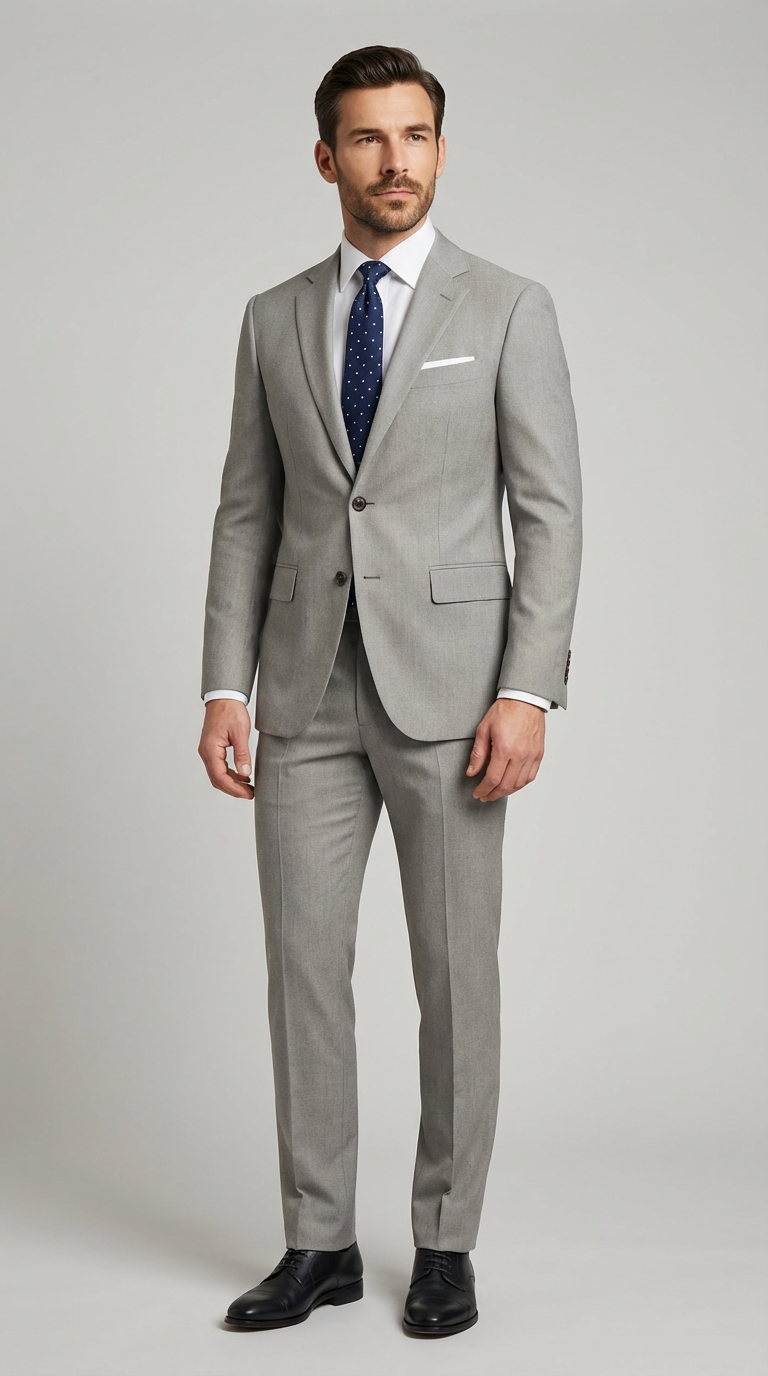 Abito Uomo 2 Bottoni con Spacchi Grisaglia