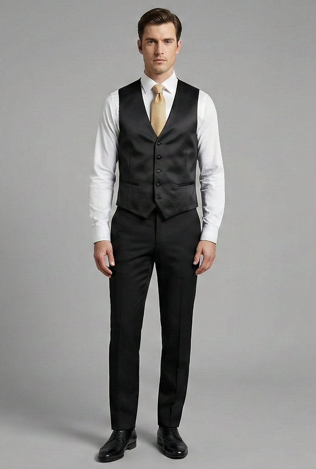 Gilet Uomo bottoni in raso Tekhnoflex unito