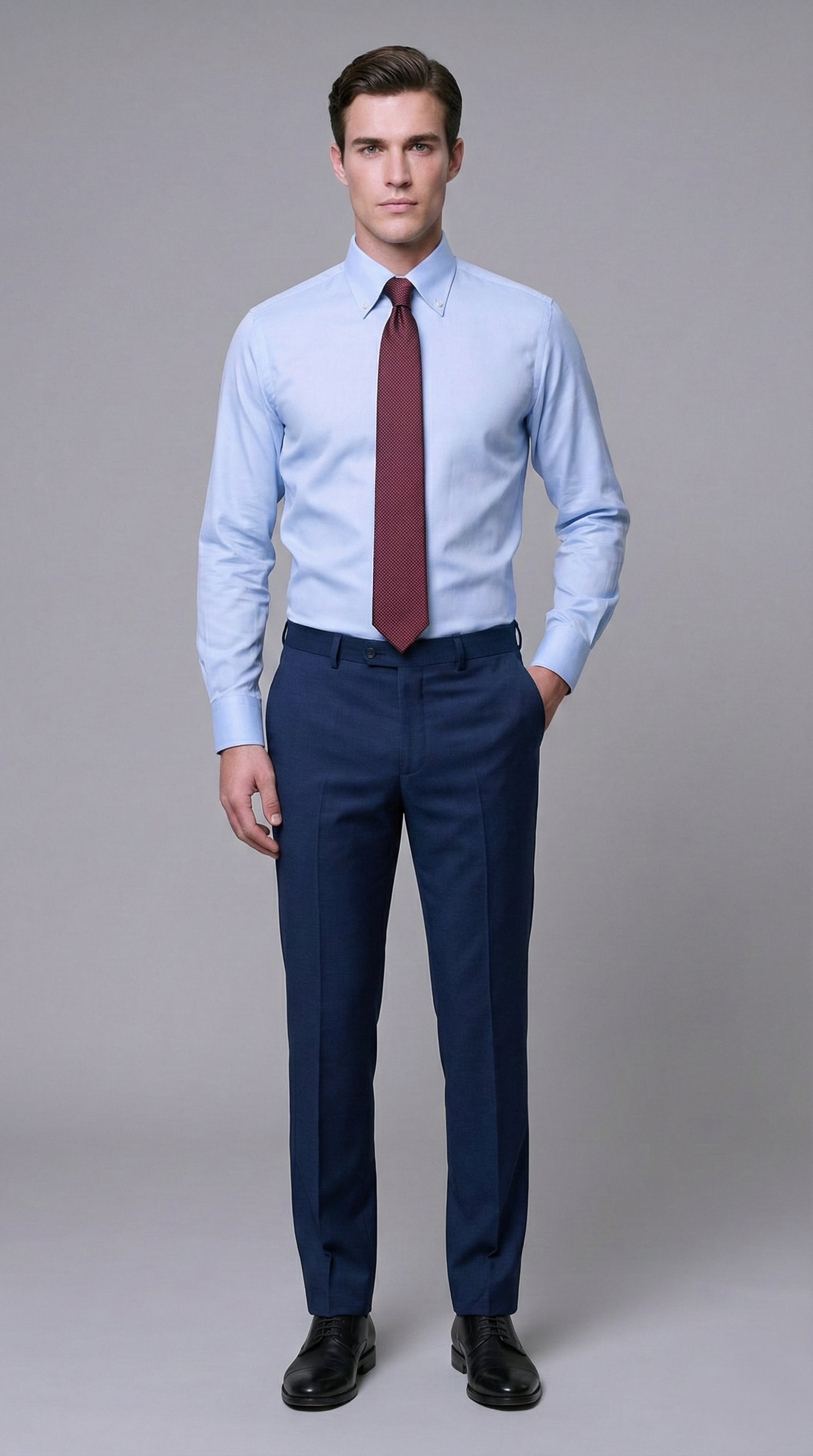 Camicia Uomo 1 Bottone Button Down Armaturato No iron