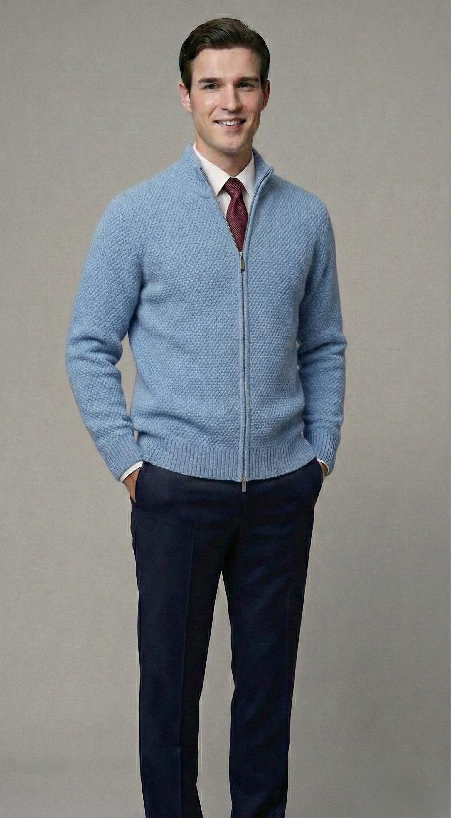 Maglia Uomo Full Zip Maglia Cotone chicco di riso