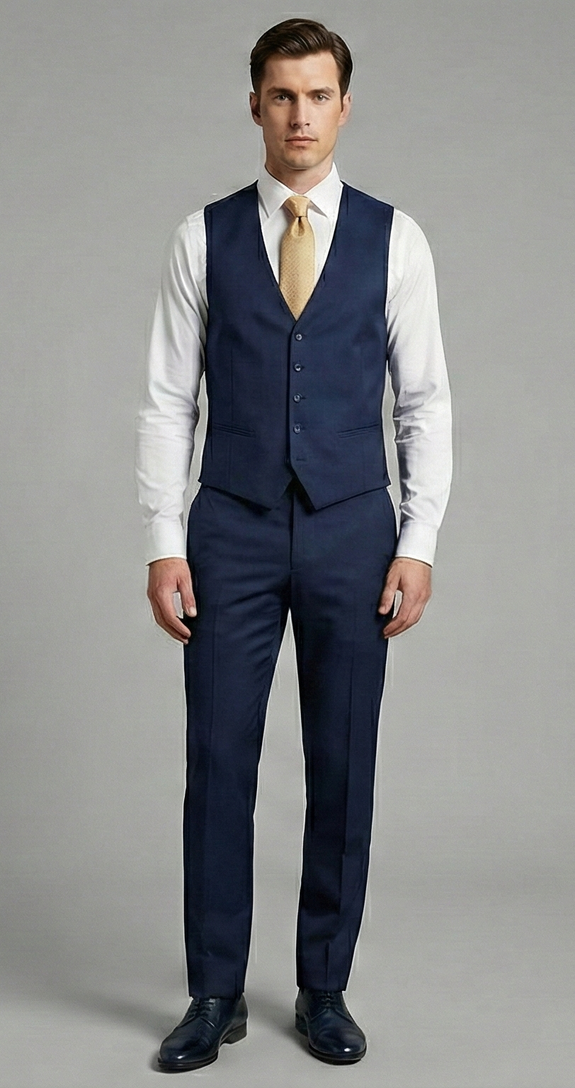 Gilet Uomo bottoni in raso Tekhnoflex unito