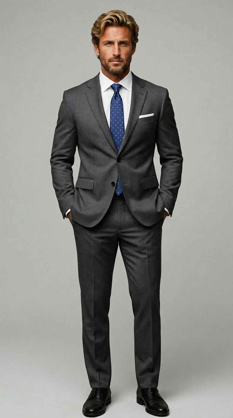 Abito Uomo 2 Bottoni con Spacchi New Quality Pl Unito