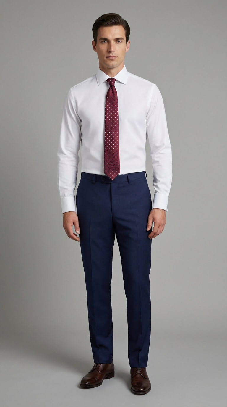 Camicia Uomo 1 Bottone Francese Slim Popeline Unito