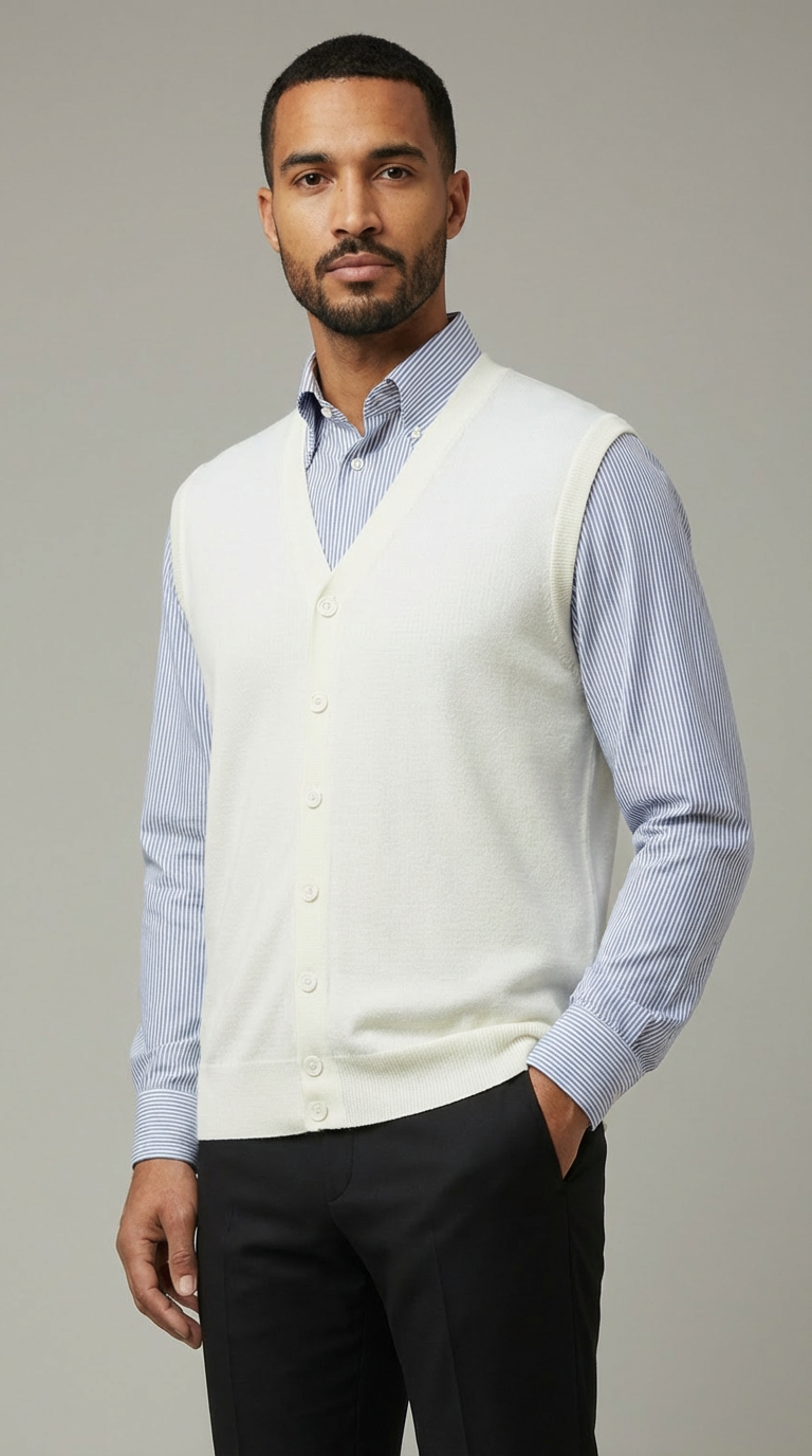 Gilet Uomo con Bottoni Pura Lana Merinos