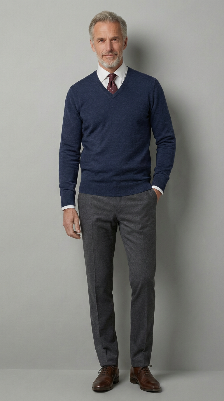 Maglia Classica Collo a V TEKHNOFLEX