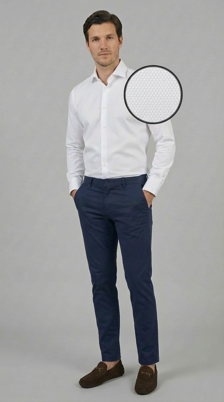 Camicia Uomo 1 Bottone Francese Zero iron Nido d ape No iron Antimacchia