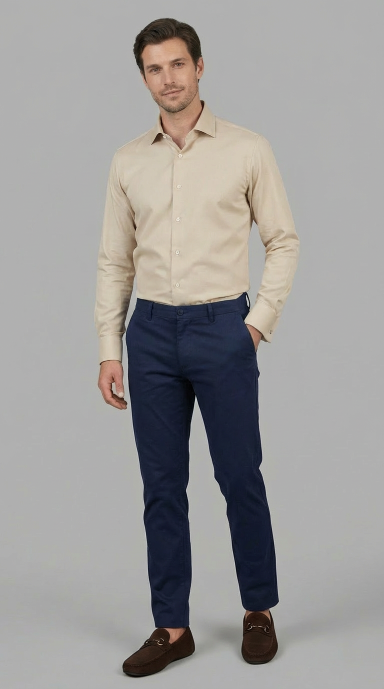 Camicia Uomo 1 Bottone Francese Zero iron cotone No iron Antimacchia