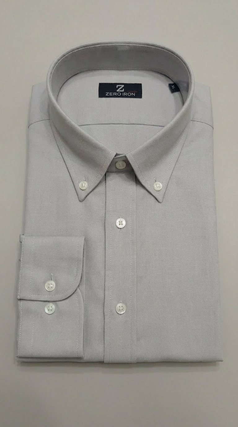 Camicia Uomo 1 Bottone Button Down Cotone Twill NoIron Antimacchia