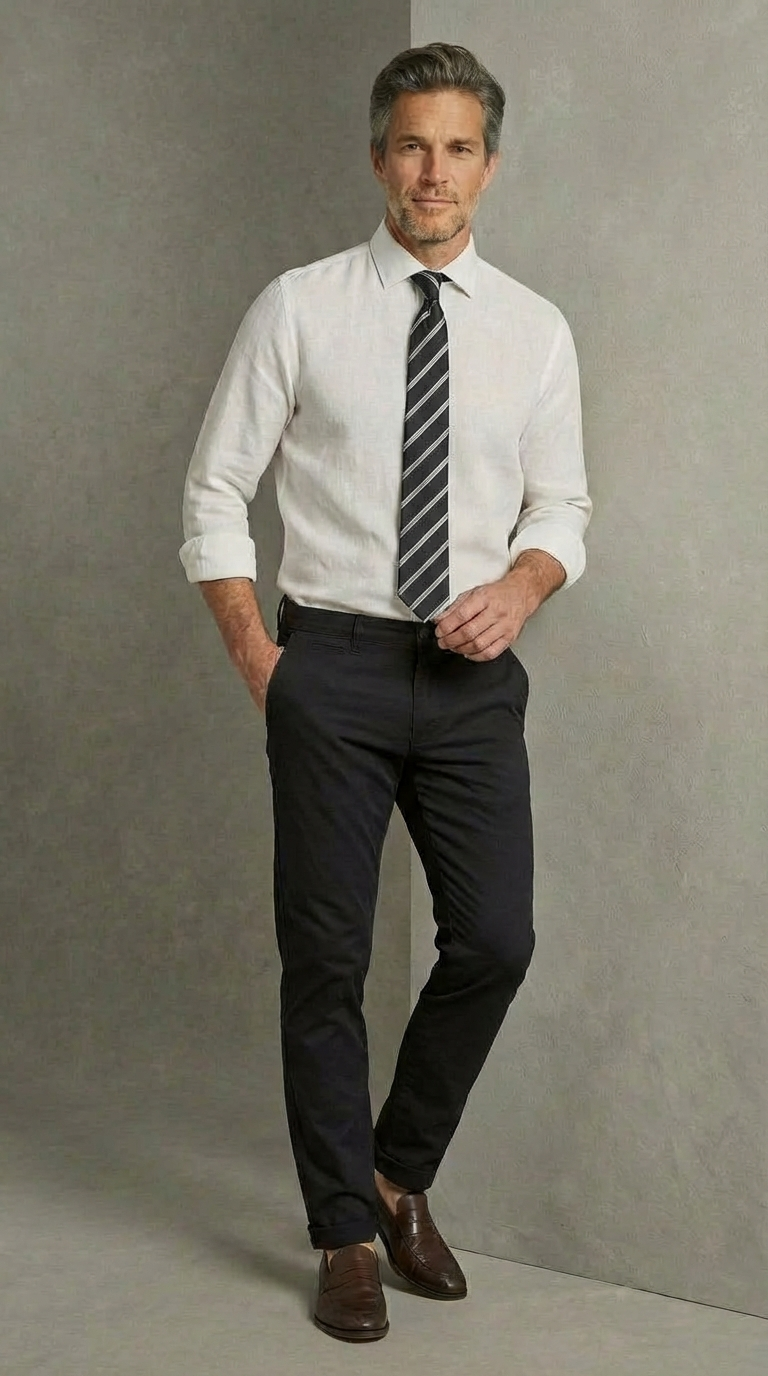 Pantalone Uomo Chinos Cotone Twill Unito