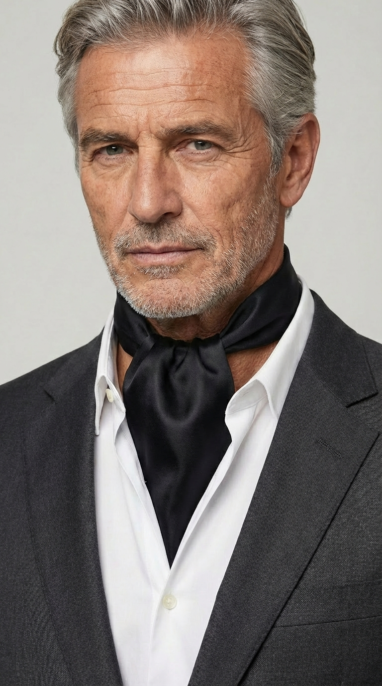 Ascot Uomo Seta Twill Unito