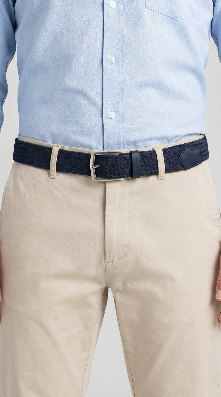 Zero Iron Cinta Uomo Intrecciata Pelle Elastico