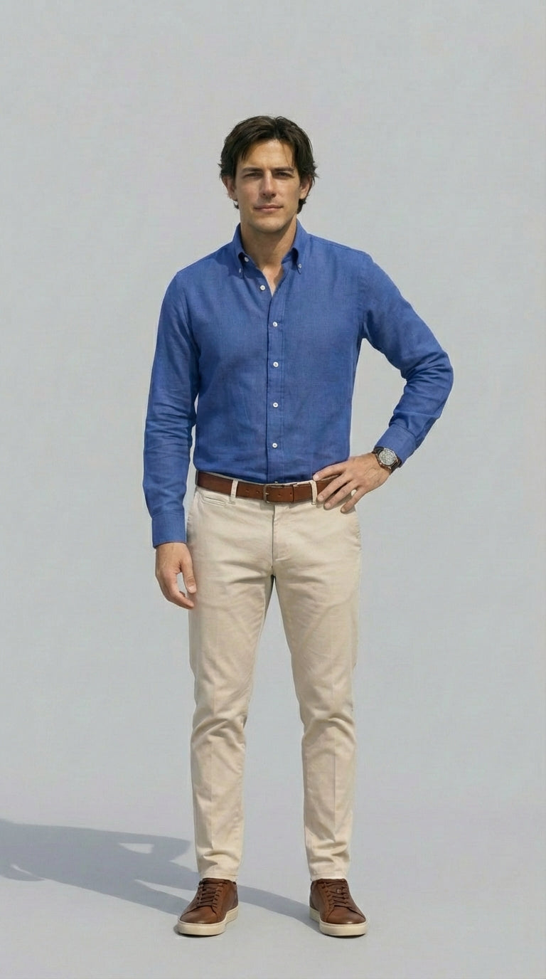 Camicia Uomo 1 Bottone Button Down Twill No iron