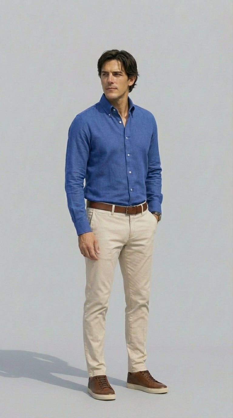 Camicia Uomo 1 Bottone Button Down Twill No iron