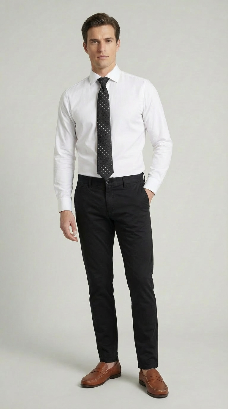 Pantalone Uomo Chinos Cotone Gabardina Fantasia