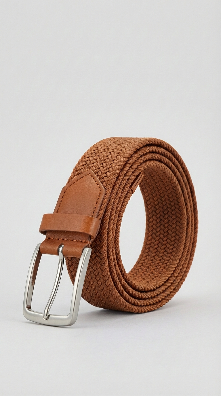 Zero Iron Cinta Uomo Intrecciata Pelle Elastico