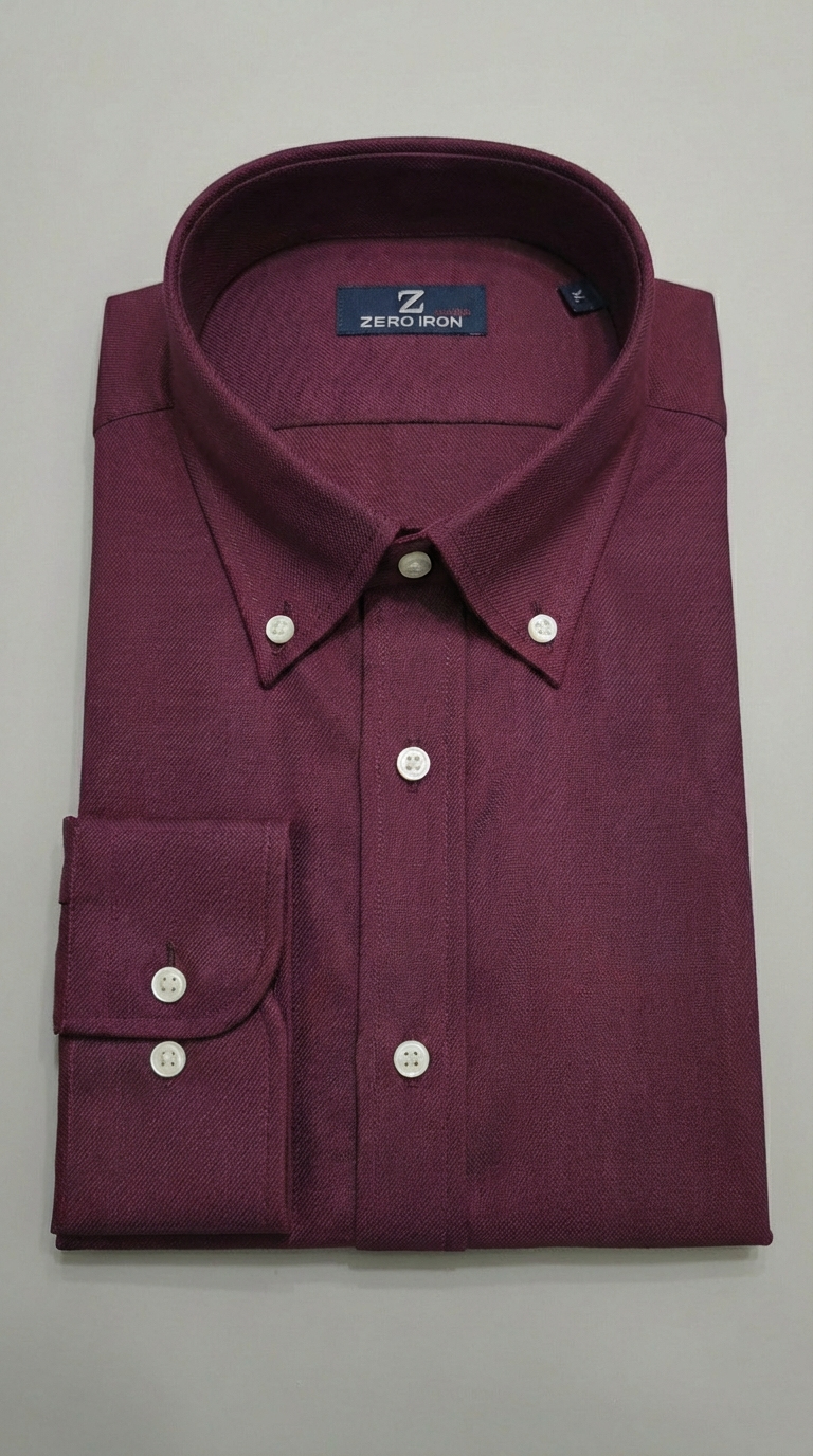 Camicia Uomo 1 Bottone Button Down Cotone Twill NoIron Antimacchia