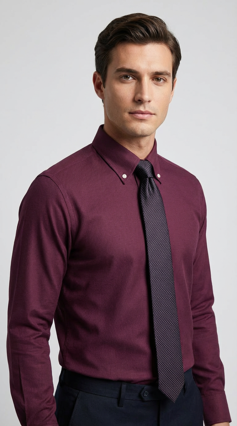 Camicia Uomo 1 Bottone Button Down Cotone Twill NoIron Antimacchia