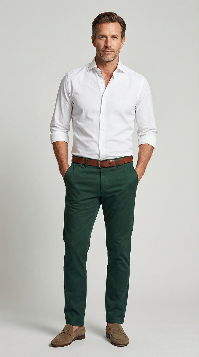 Pantalone Sportivo Chinos Cotone Gabardina Fantasia