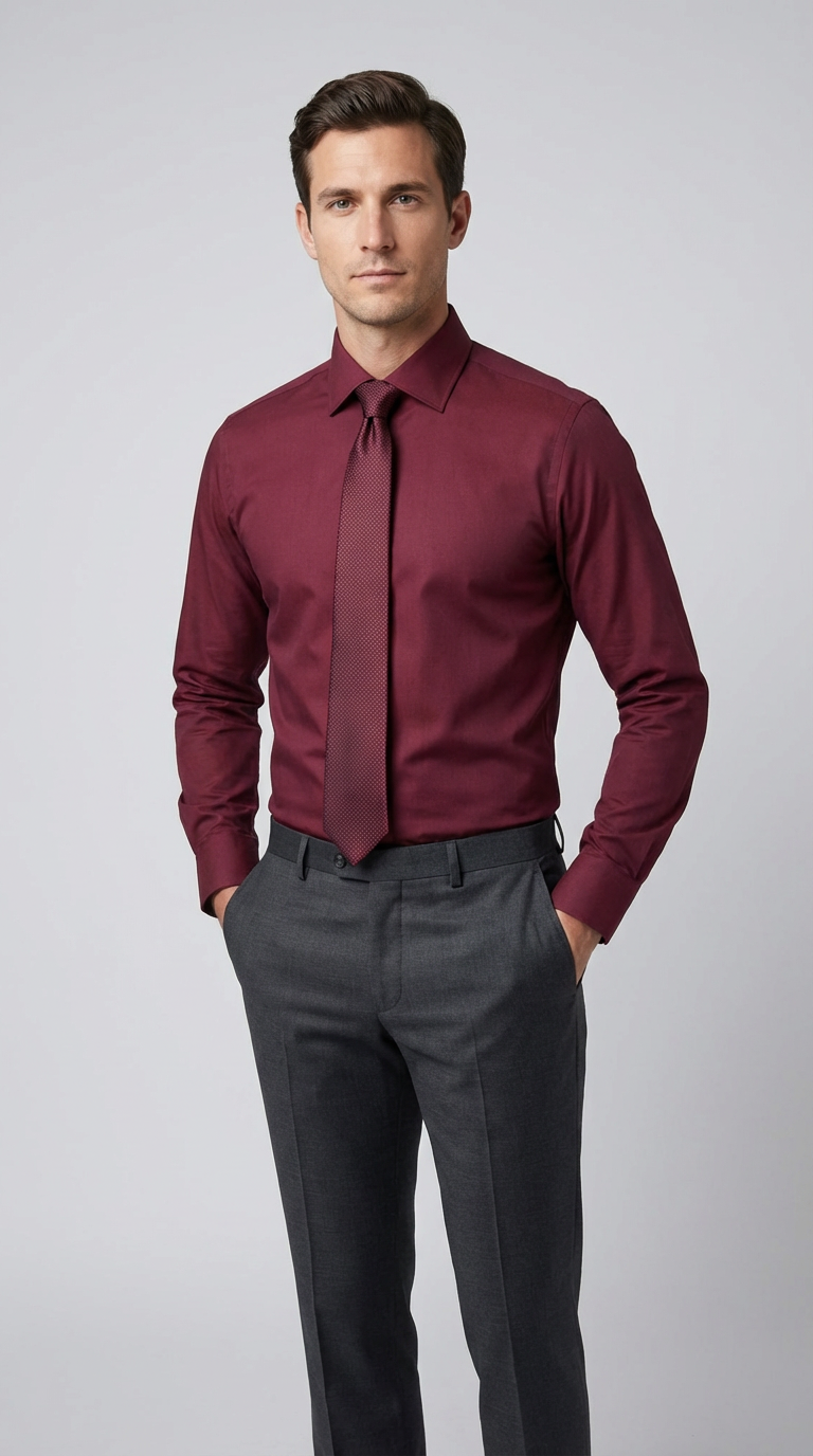 Camicia Uomo 1 Bottone Francese Cotone Twill NoIron Antimacchia