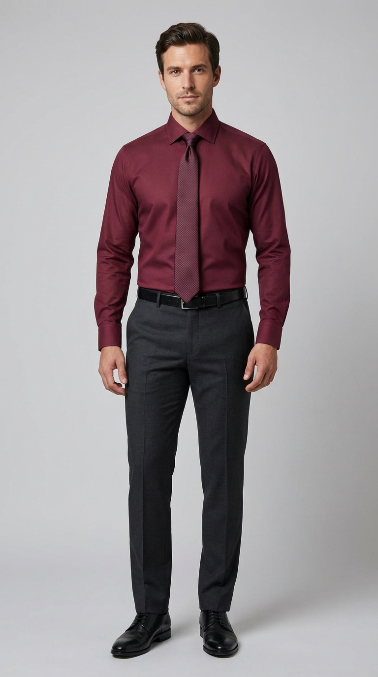 Camicia Uomo 1 Bottone Francese Cotone Twill NoIron Antimacchia