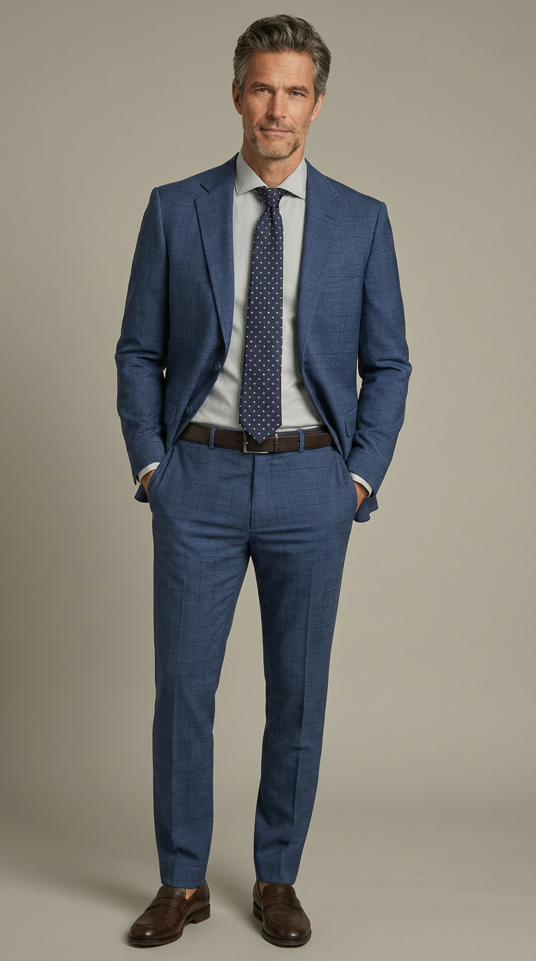 Abito Uomo 2 Bottoni con Spacchi Principe di Galles