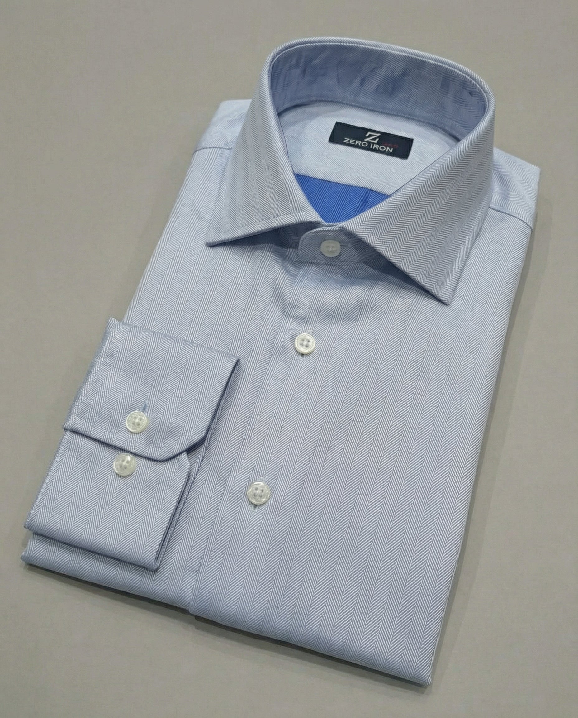 Camicia Uomo 1 Bottone Francese Spinato No iron