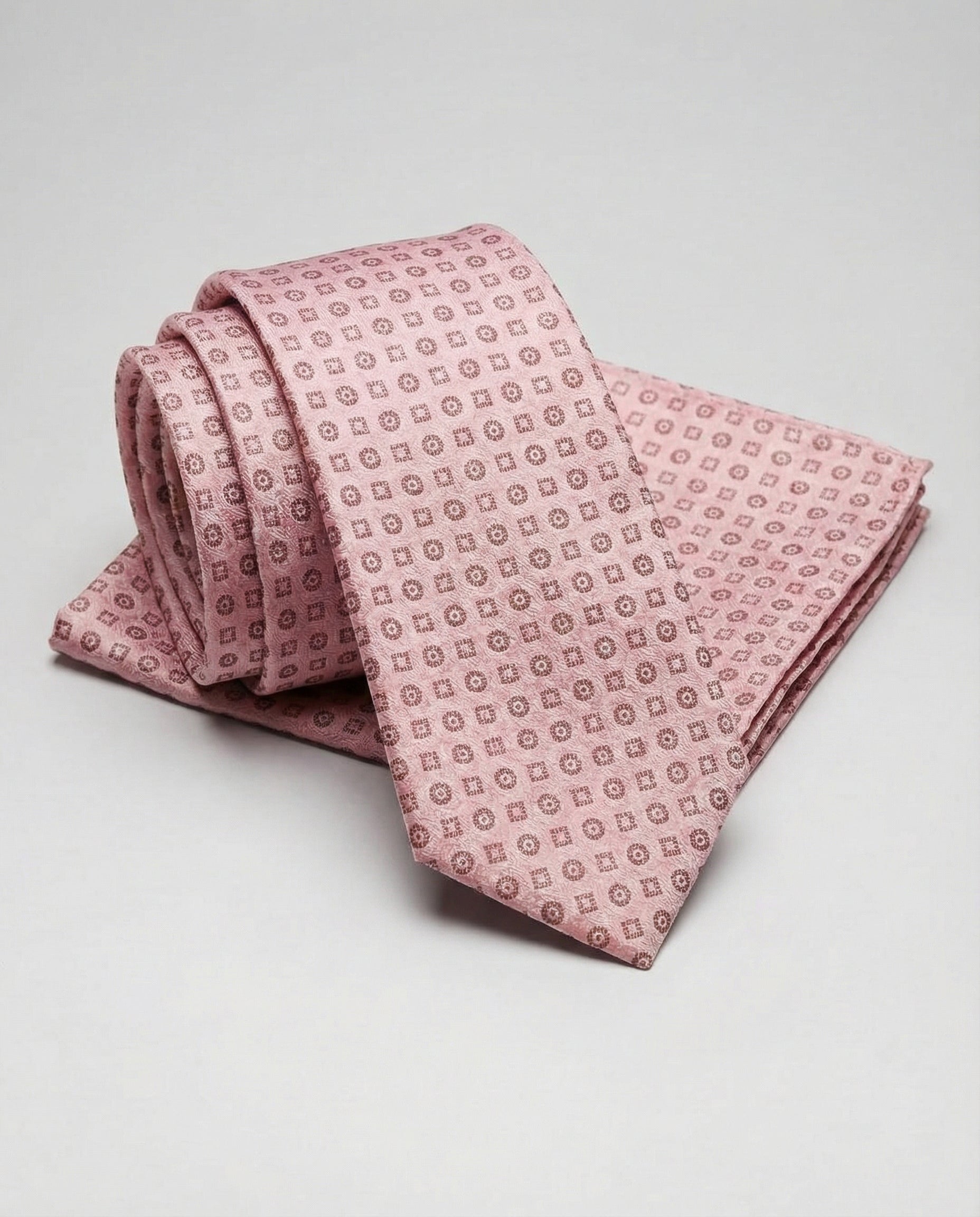 Cravatta Con Pochette Fantasia Con Disegni