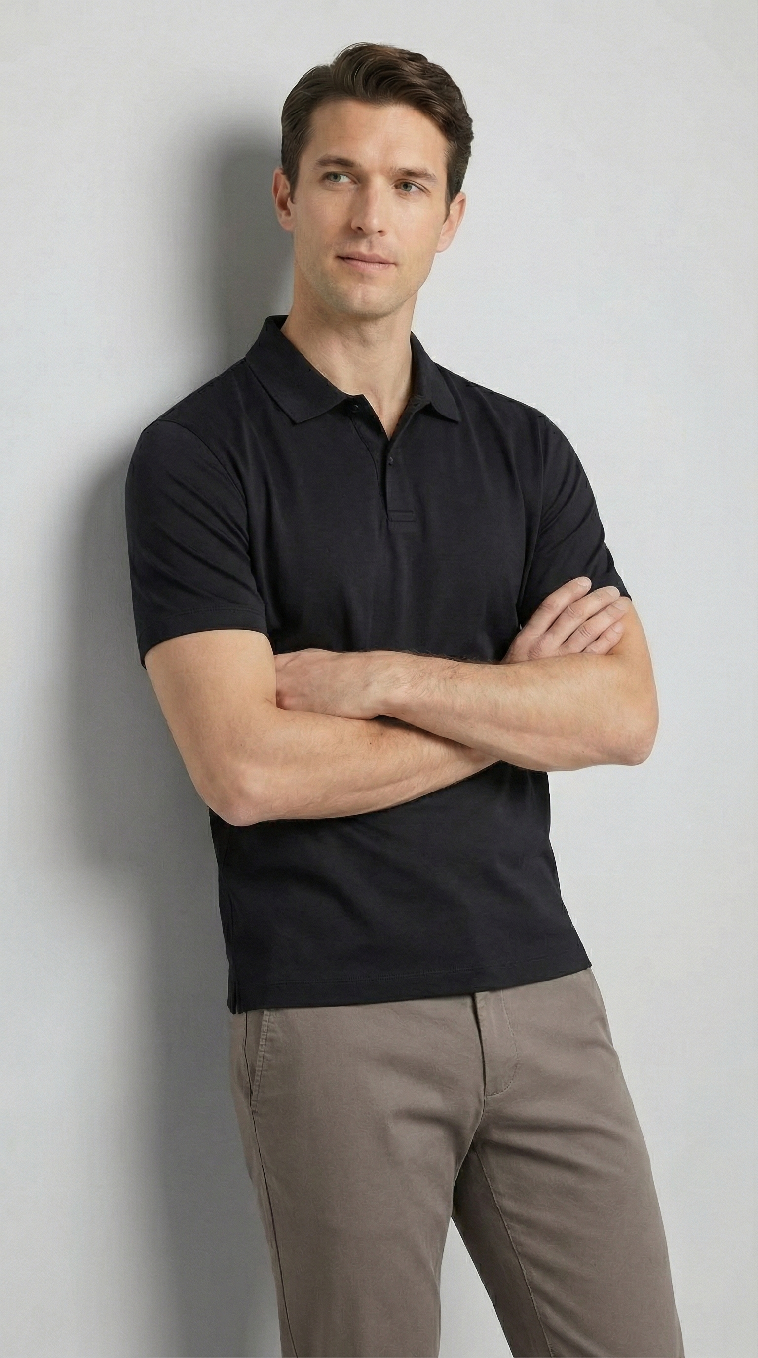 Polo Uomo Manica Corta Viscosa Unito