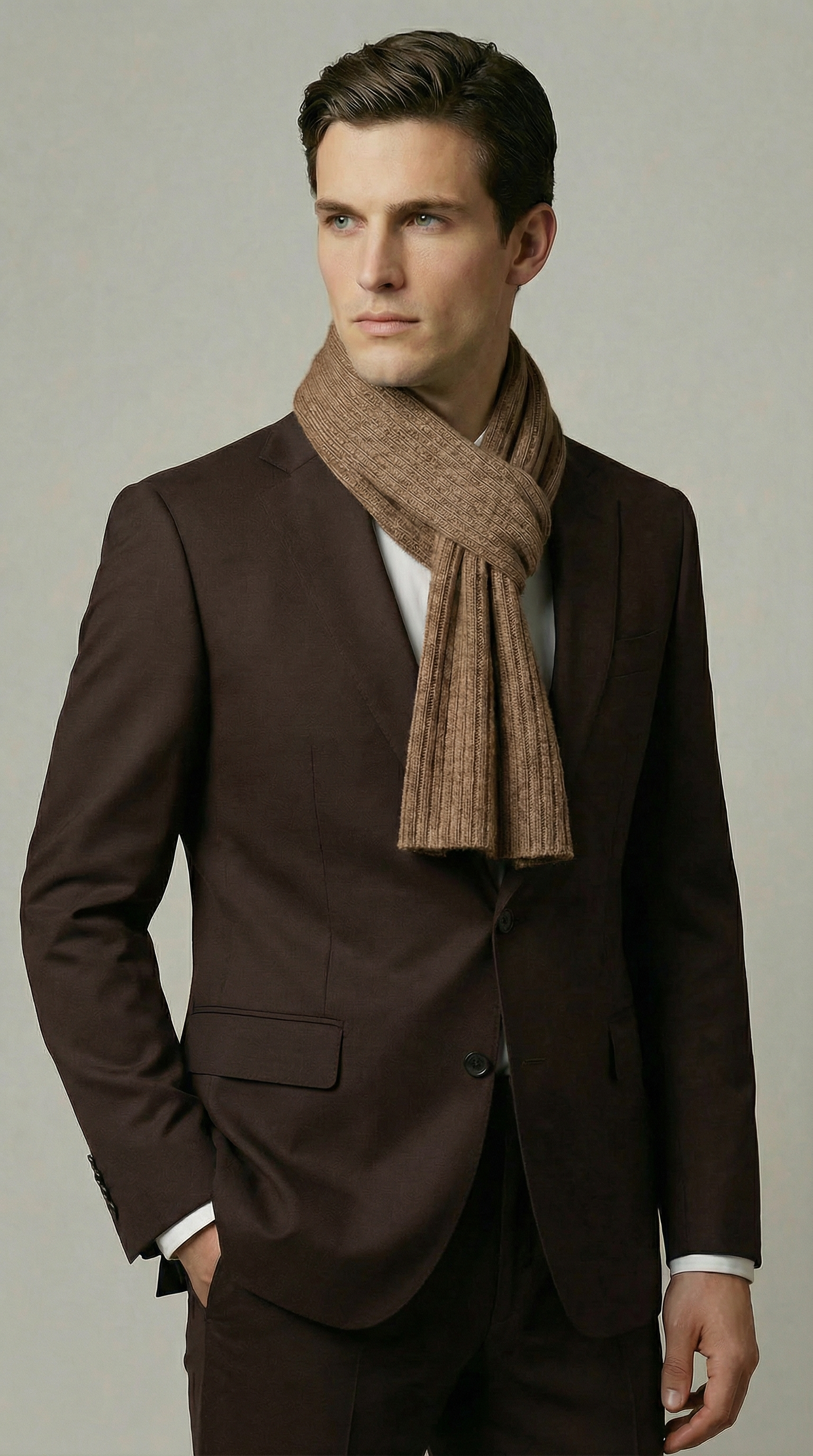 Sciarpa Uomo Viscosa Unito Grigio