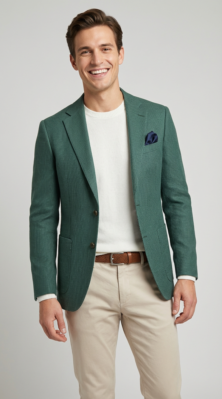 Giacca Uomo 2 Bottoni Sfoderata tasca a toppa WASH AND WEAR TEKHNOFLEX