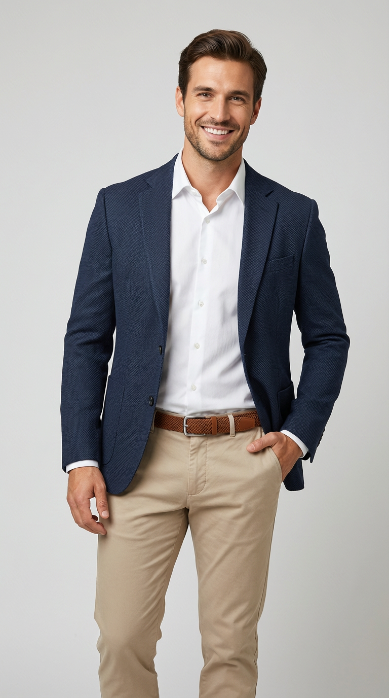 Giacca Uomo 2 Bottoni Sfoderata tasca a toppa WASH AND WEAR TEKHNOFLEX