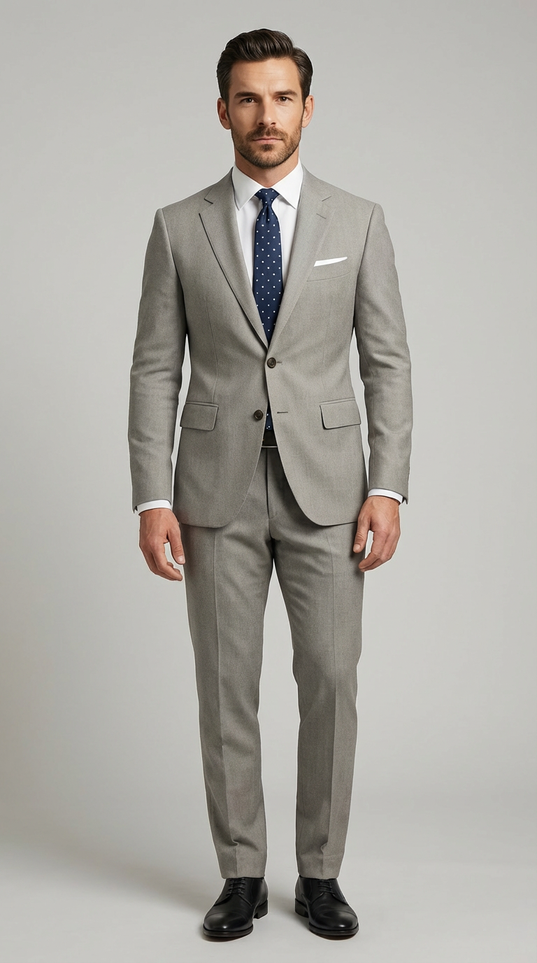 Abito Uomo 2 Bottoni con Spacchi Grisaglia