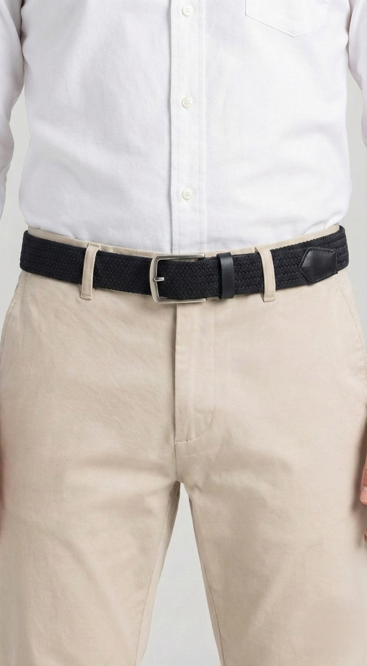 Zero Iron Cinta Uomo Intrecciata Pelle Elastico