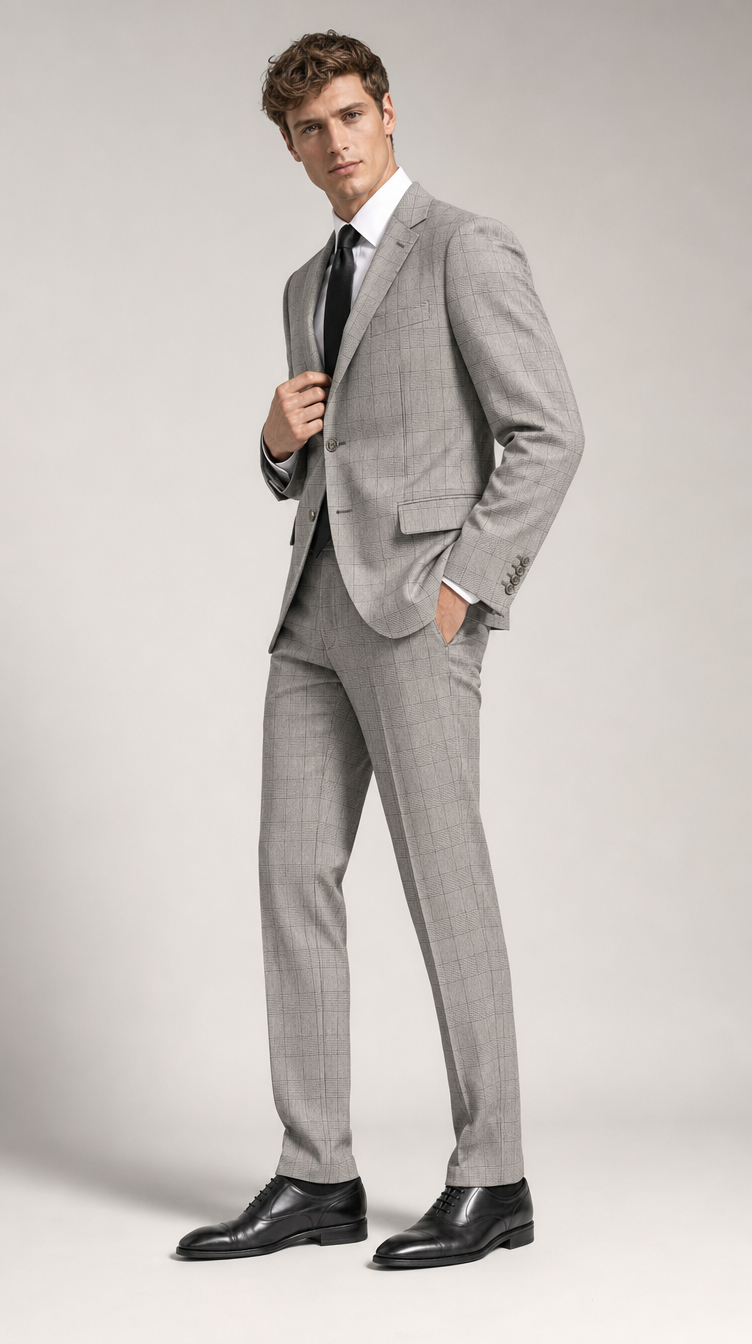 Abito Travel 2 Bottoni Tekhnoflex Principe di Galles Bianco/Nero