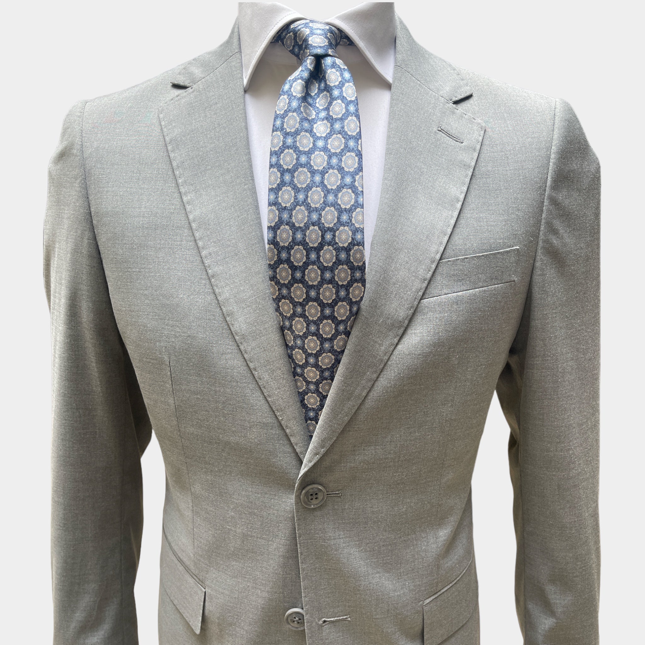 Abito Uomo 2 Bottoni con Spacchi New Quality Pl Unito Grigio