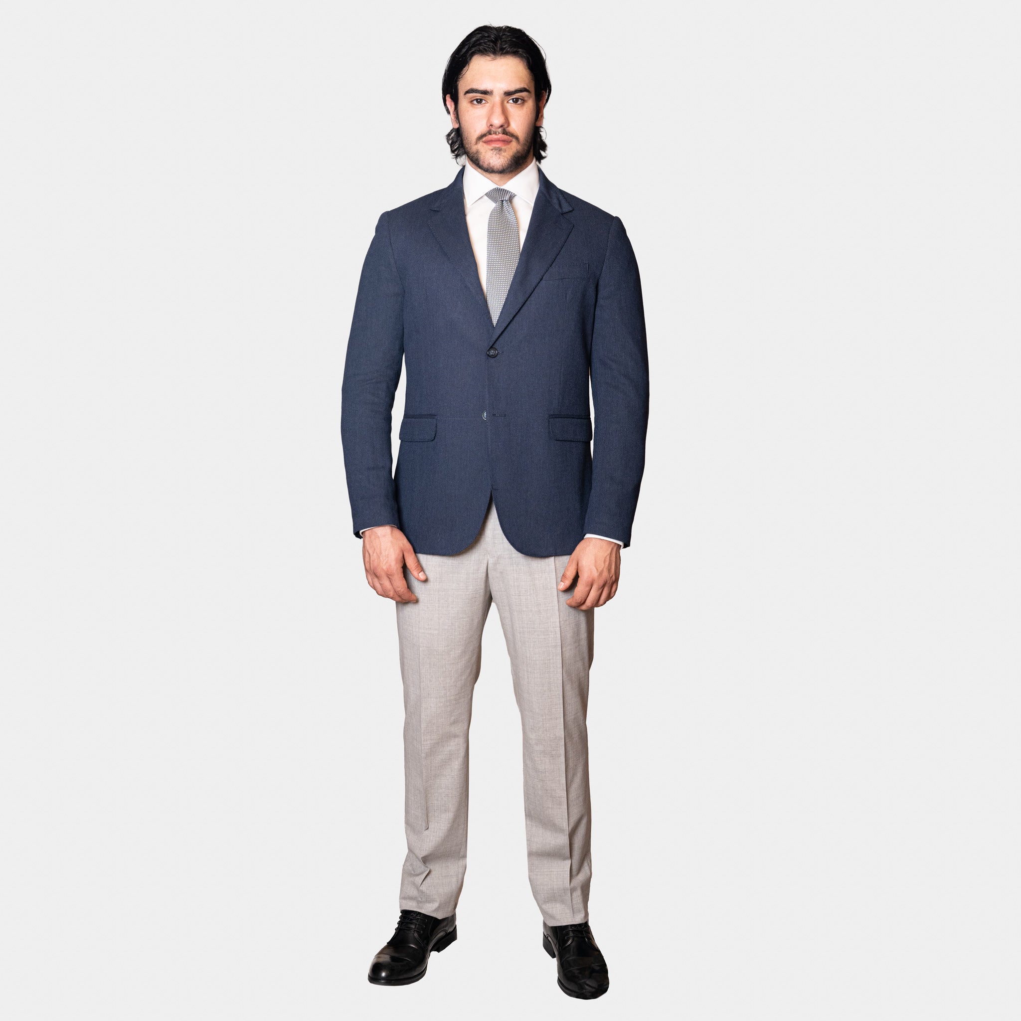 Pantalone con Fibbia Uomo Lana Tasmania Bistretch Grigio