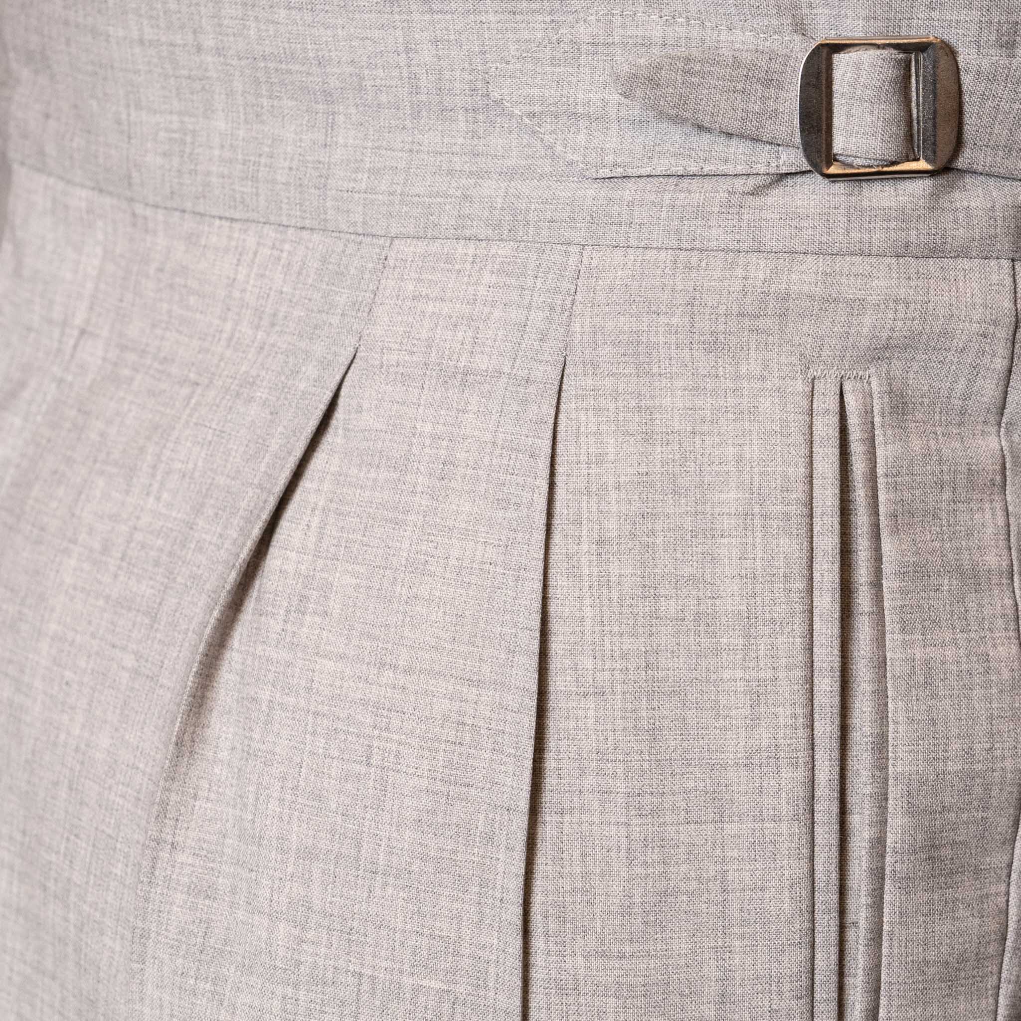 Pantalone con Fibbia Uomo Lana Tasmania Bistretch Grigio