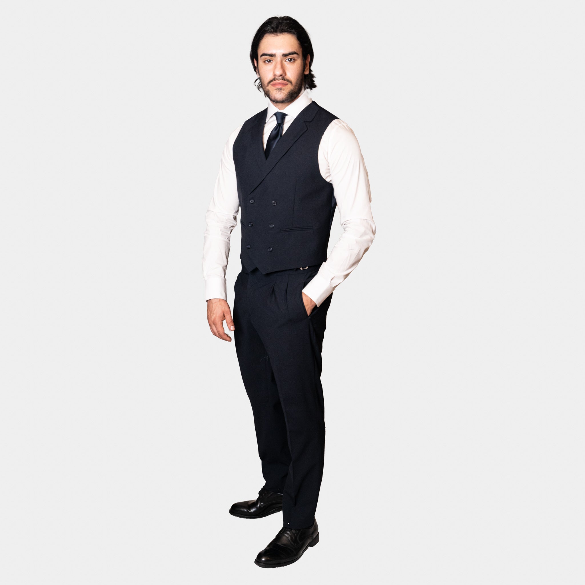 Pantalone con Fibbia Uomo Lana Tasmania Bistretch Grigio