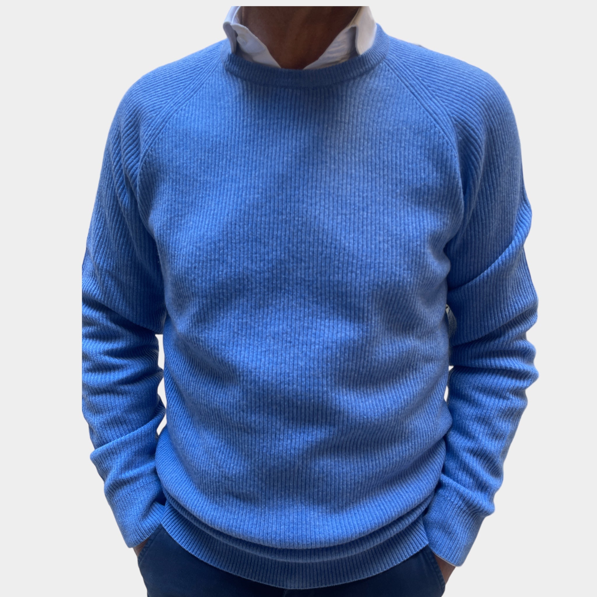 Maglia Uomo Girocollo Costa Inglese Misto Cachemire Unito