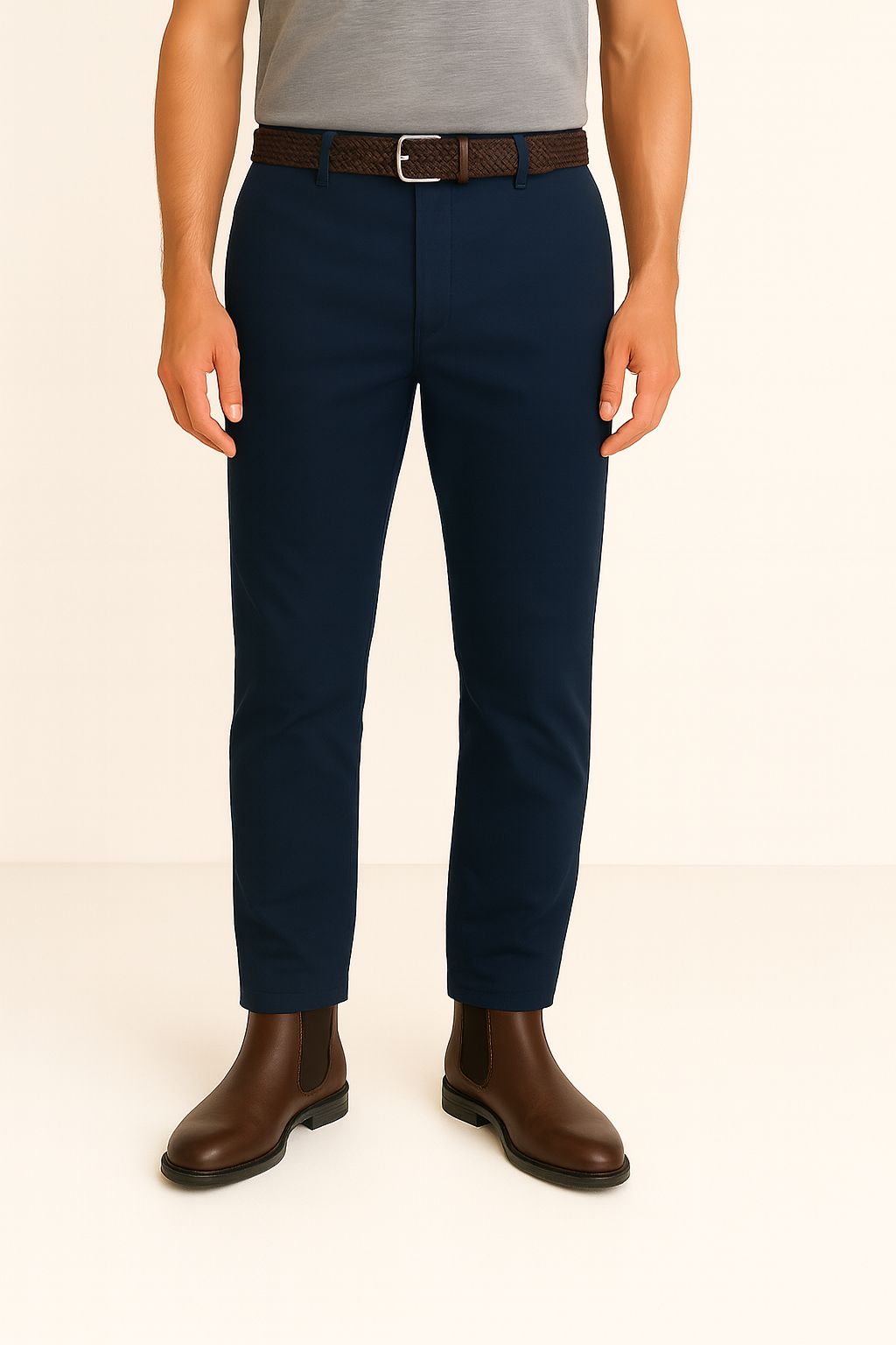 Pantalone Uomo Chinos Cotone Twill Unito