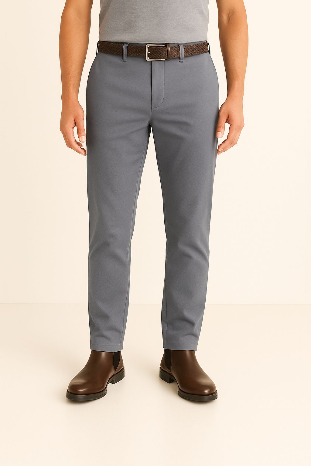 Pantalone Uomo Chinos Cotone Twill Unito