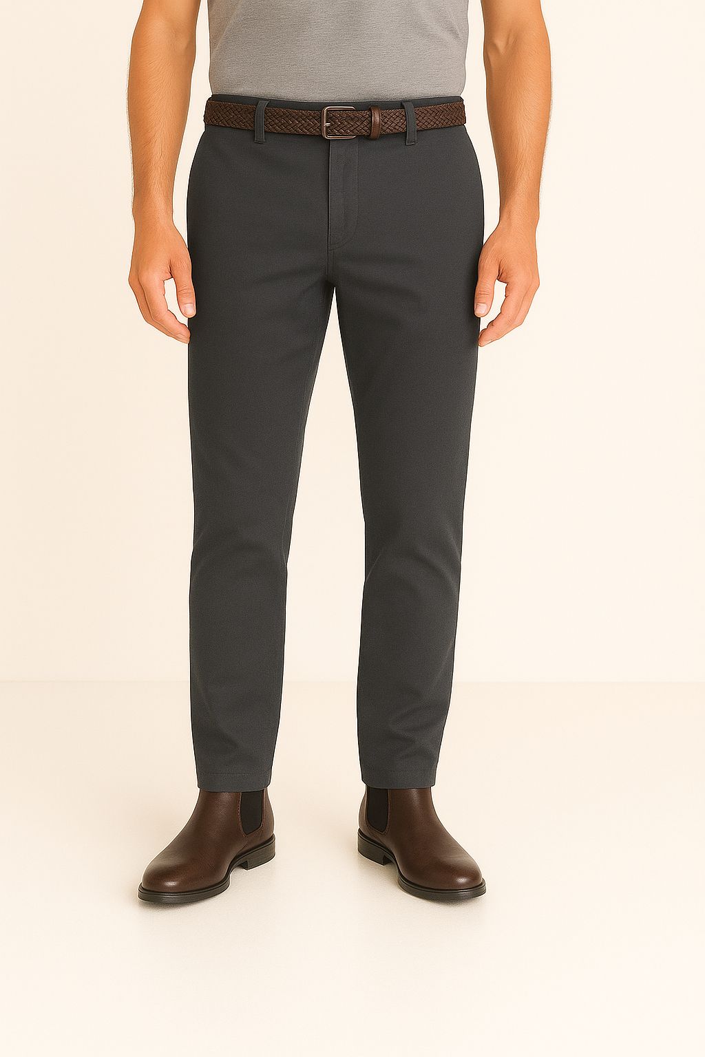Pantalone Uomo Chinos Cotone Twill Unito