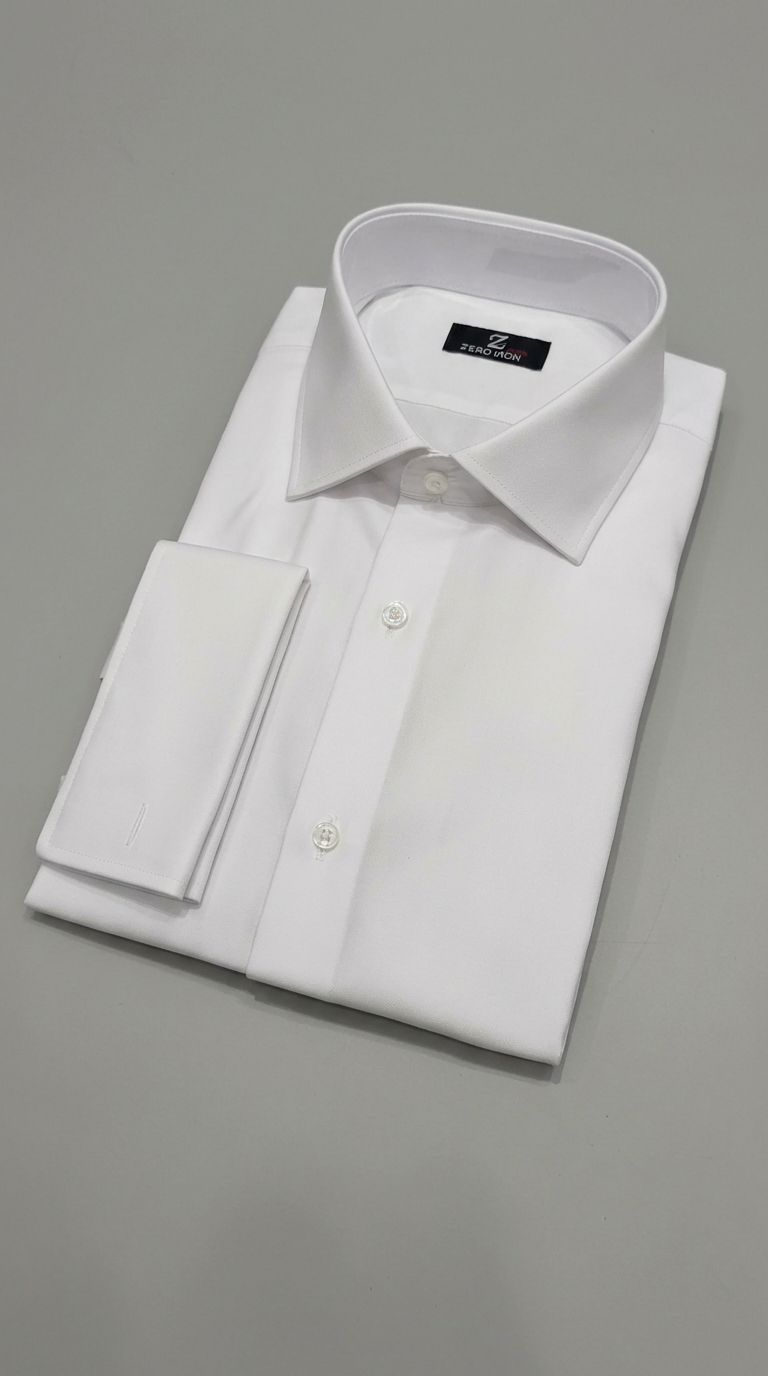 Camicia Uomo 1 Bottone Francese Slim Popeline Unito