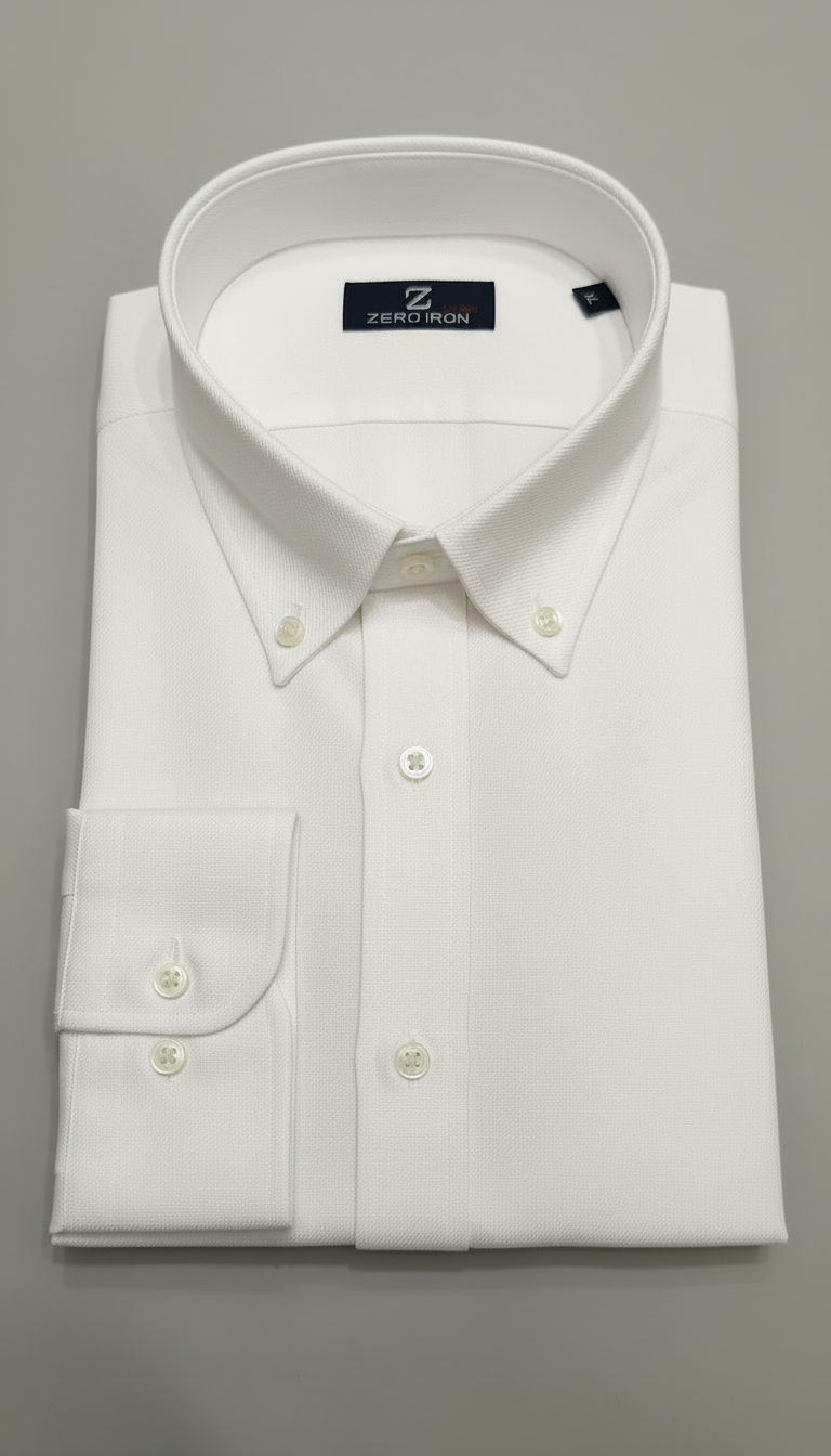 Camicia Uomo 1 Bottone Button Down Cotone Twill NoIron Antimacchia