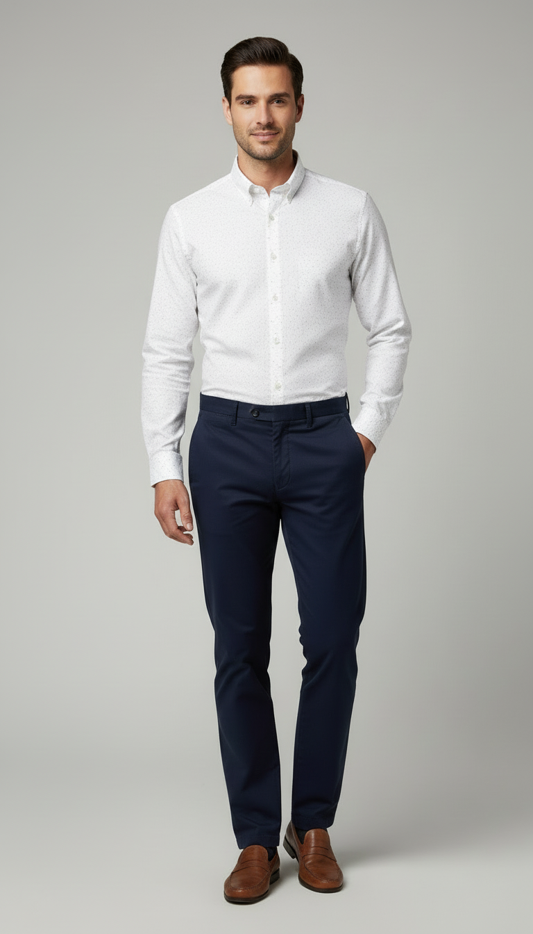 Camicia Uomo 1 Bottone Button Down Armaturato Care Free