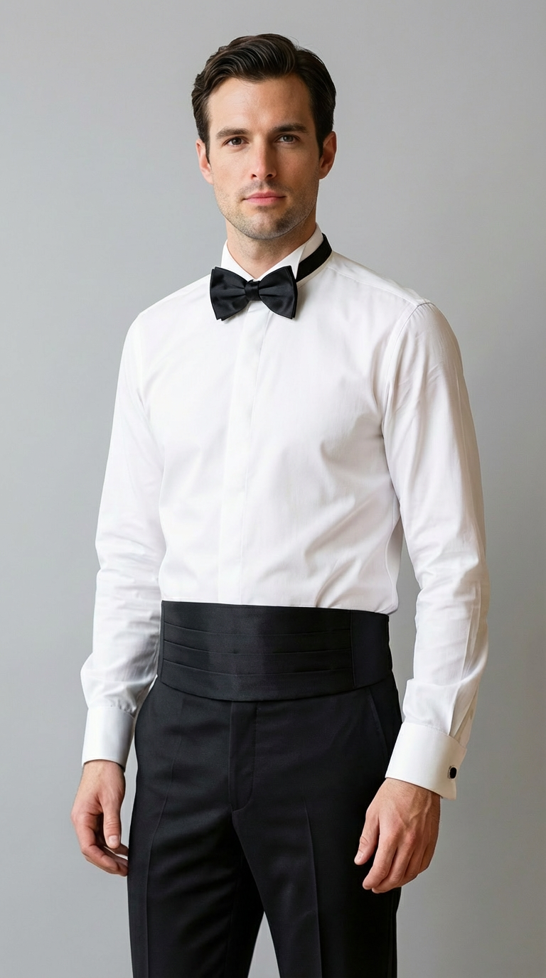 Camicia Smoking Uomo Popeline Unito