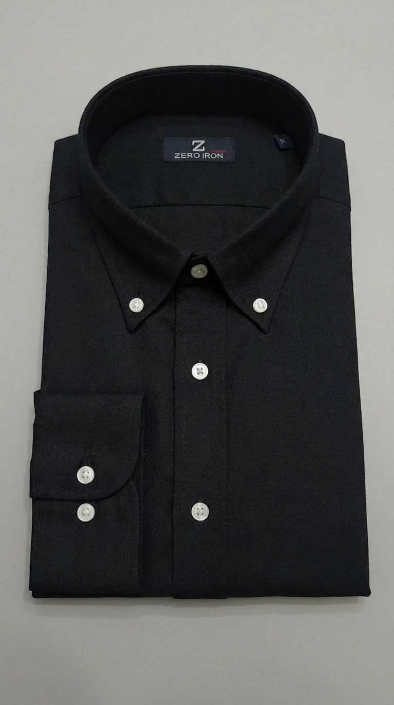 Camicia Uomo 1 Bottone Button Down Satin Zero Iron Antimacchia