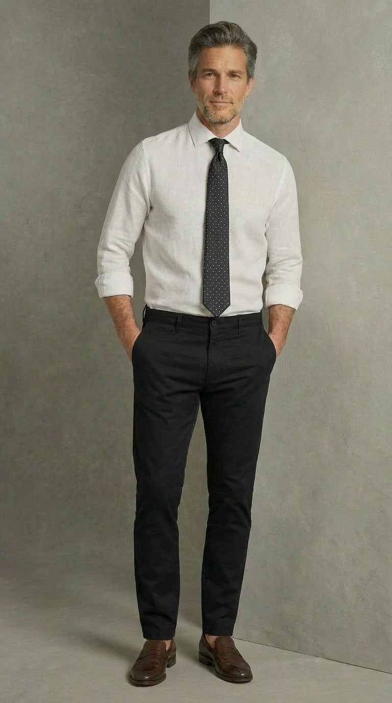 Pantalone Uomo Chinos Cotone Twill Unito