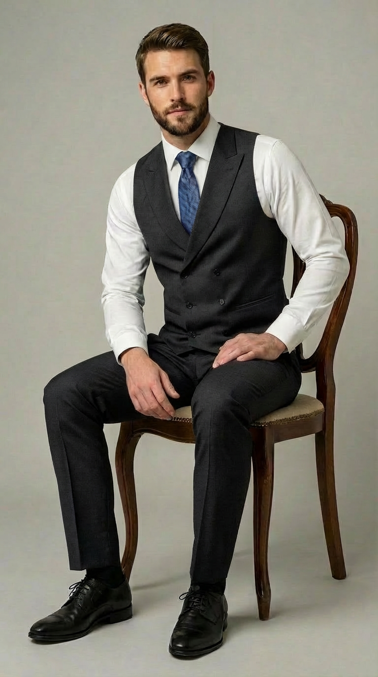 Gilet Uomo Doppio petto New Quality Pl Unito