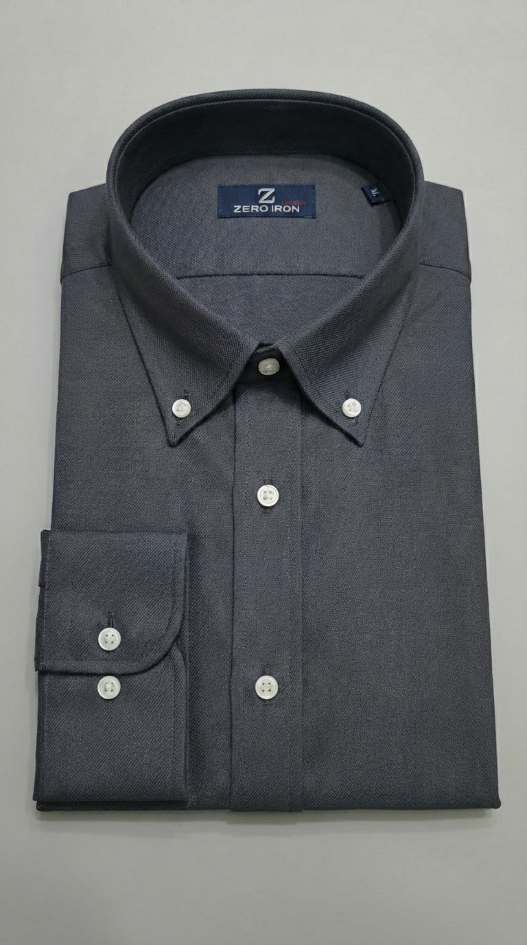 Camicia Uomo 1 Bottone Button Down Cotone Twill NoIron Antimacchia